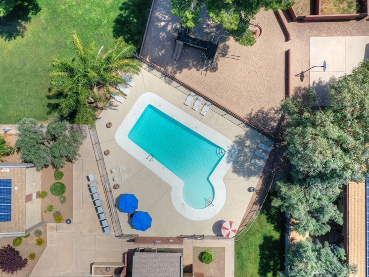 Aerial View Of Pool & Pool Patio at Copper Creek in Tucson, AZ